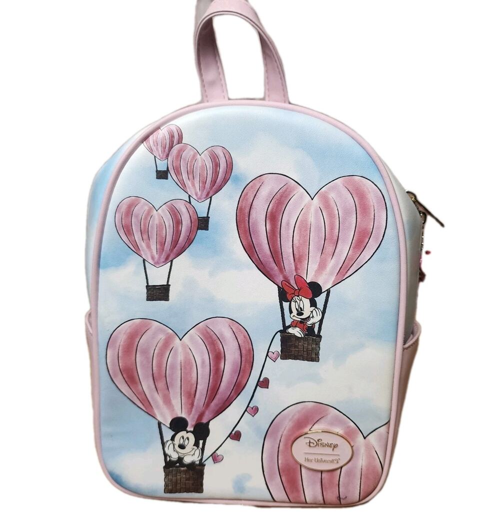 Her Universe Disney Mickey Mouse & Minnie Mouse Heart Balloon Backpack NEW w/Tag
